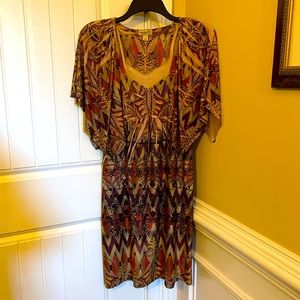 One World, Beautiful dress for Fall! Bead detailing at edge of sleeves, sz small